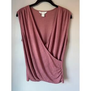 Athleta Mauve Rose Pink Breezy Wrap Tank Top size Medium